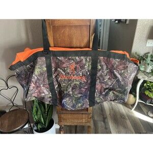 Huge Browning Camo Duffle Bag With Hunter Orange Trim 36”x 20”x20”